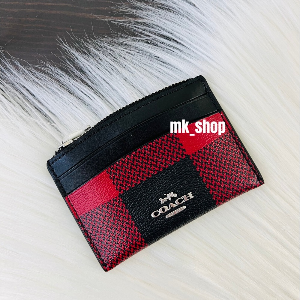 COACH Buffalo Plaid Card Case